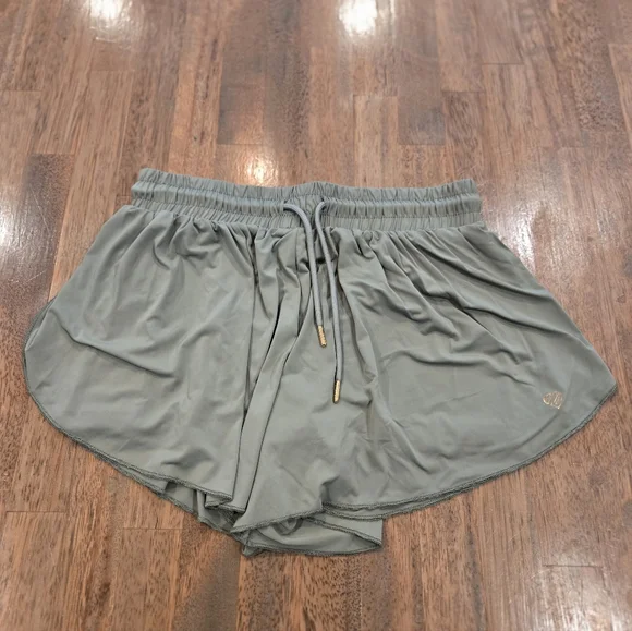 Justice Olive Green Drawstring Athletic Shorts - Picture 1 of 5